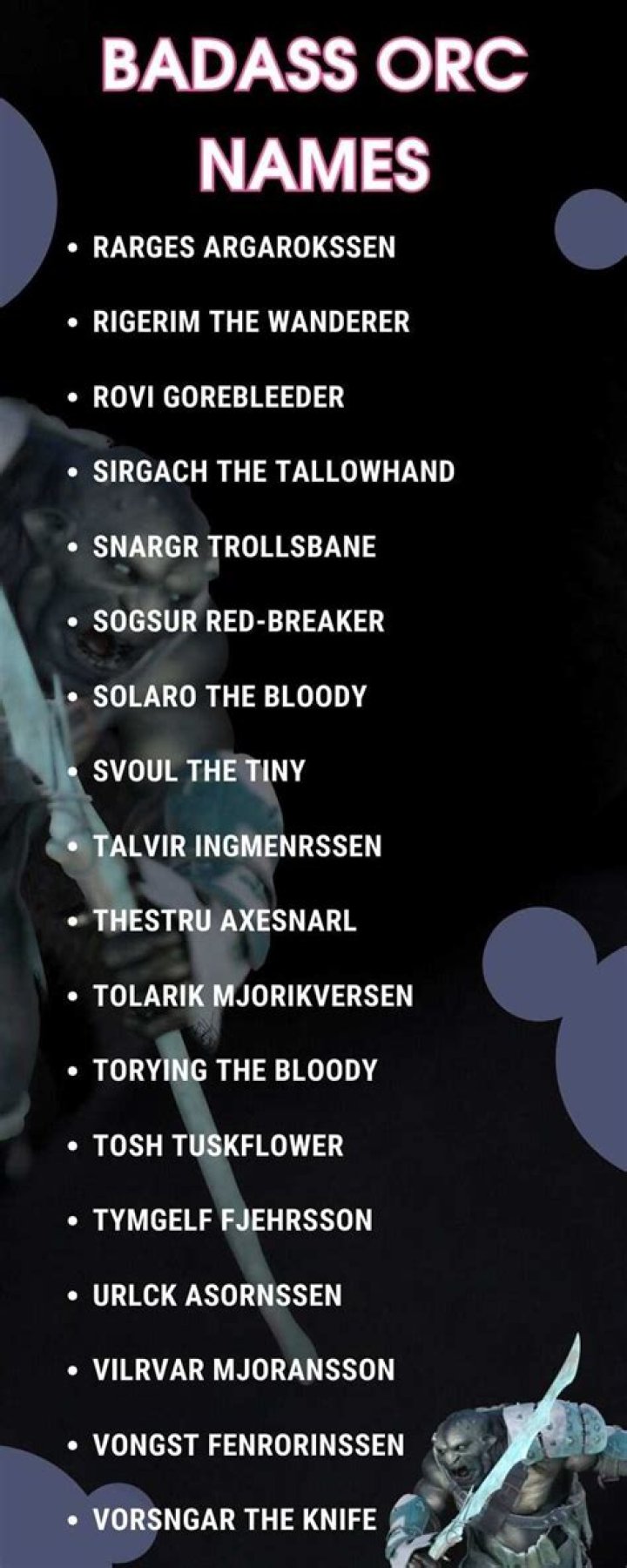 250+ badass orc names: find a suitable name for your character