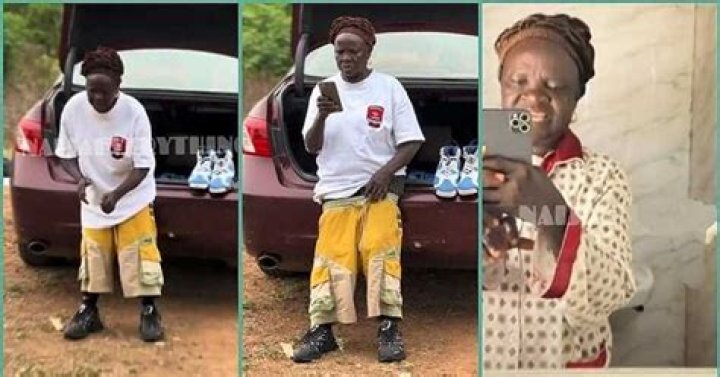 "Grandma Wey Get Steeze": Old Woman Sags Her Baggy Shorts in Video, Flaunts Costly iPhone
