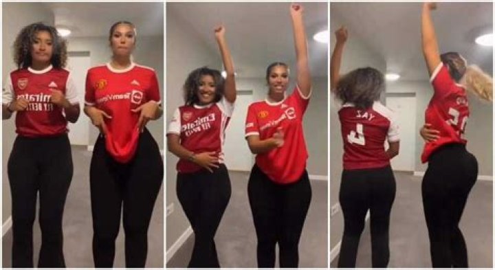 "Gunners for Life": 2 Curvy Ladies in Arsenal And Man United Jerseys Engage in Waist Dance, Video Goes Viral
