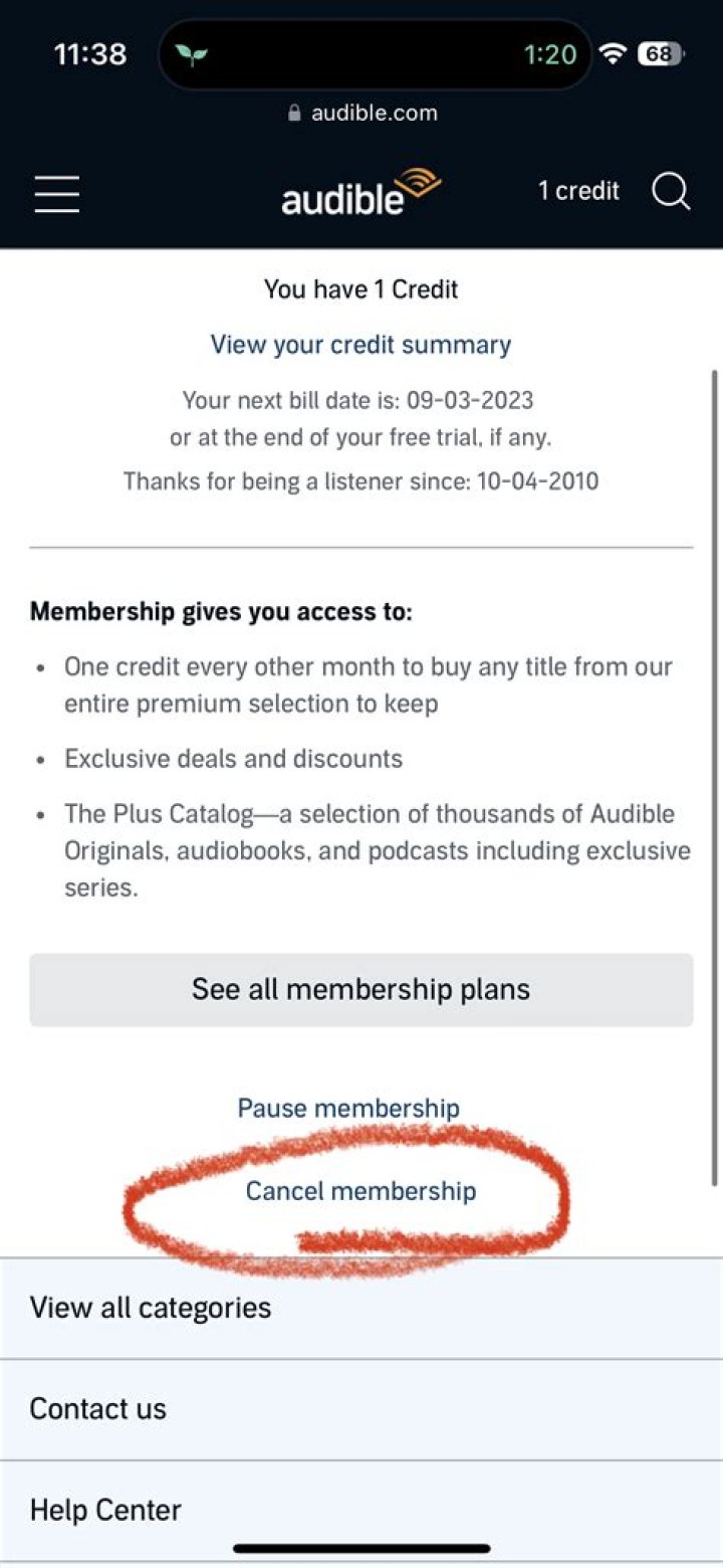 How to cancel Audible subscription after the free trial is up