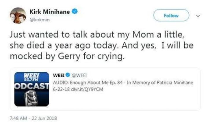 Kirk Minihane Age 43 Bio: Loving Family With Wife, Net Worth & Parents Details