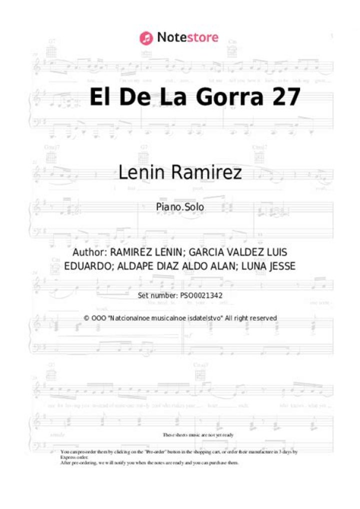Lyrics & Translations of El De La Gorra 27 by Lenin Ramirez