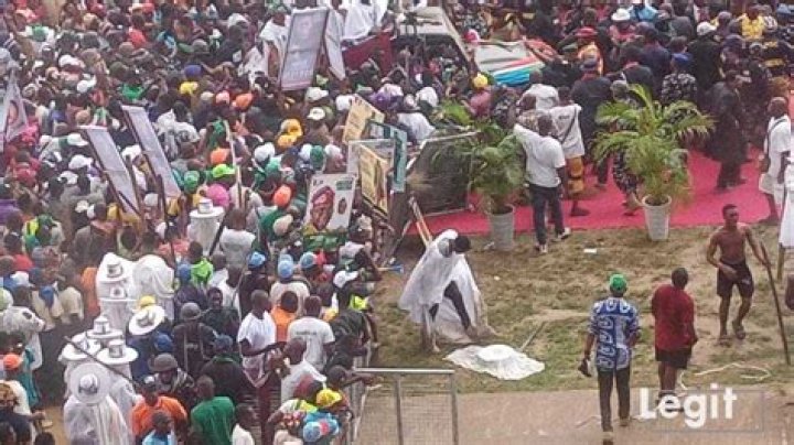 Photo Emerges as Eyo Masquerade Collapses in Stampede at APC Rally in Lagos