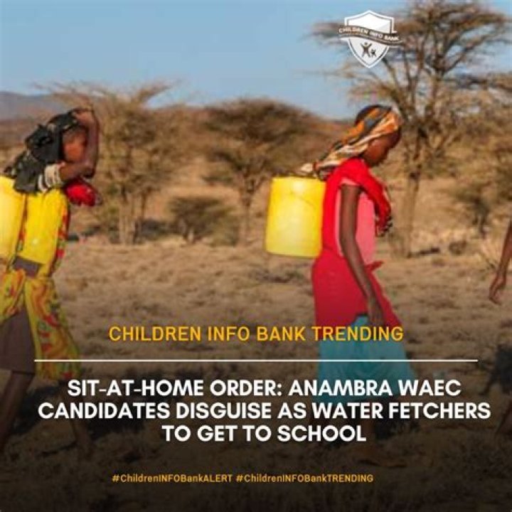Sit-at-Home Order: Anambra WAEC Candidates Disguise As Water Fetchers To Get To School