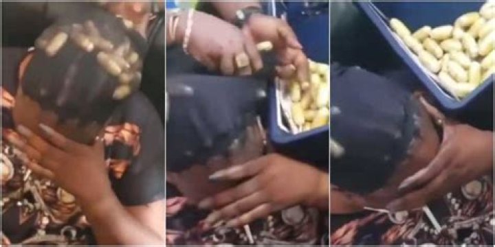 Video shows woman with drugs stuffed under her wig, airport security officers stunned