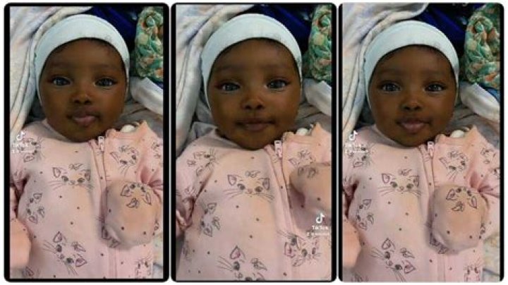 "Who Born My Pikin?": Video of Little Baby Girl With Blue Eyes & Cute Smile Surfaces Online