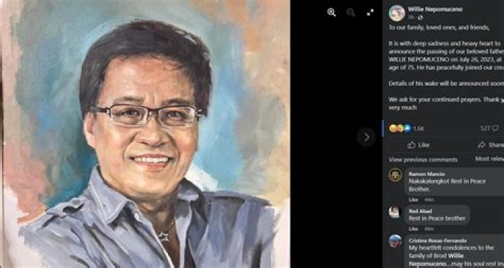 Willie Nepomuceno Death Cause and Obituary: Health